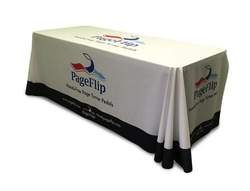 Custom Printed Table Covers for Trade Show & Event Displays | PageFlip Company Product | Giant Printing Table Cover Displays