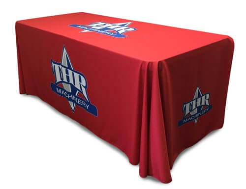 Custom Printed Table Covers & Table Runners for Trade Show & Event Displays | THR Machinery Company Product | Giant Printing Table Cover Displays