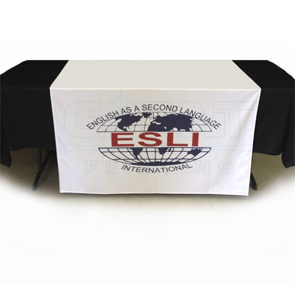 Custom Printed Table Covers & Table Runners for Trade Show & Event Displays | ESLI English as a Second Language International Company Product | Giant Printing Table Cover Displays