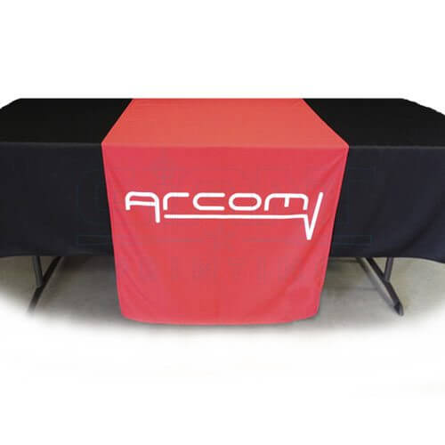 Custom Printed Table Covers & Table Runners for Trade Show & Event Displays | Arcom Company Product | Giant Printing Table Cover Displays